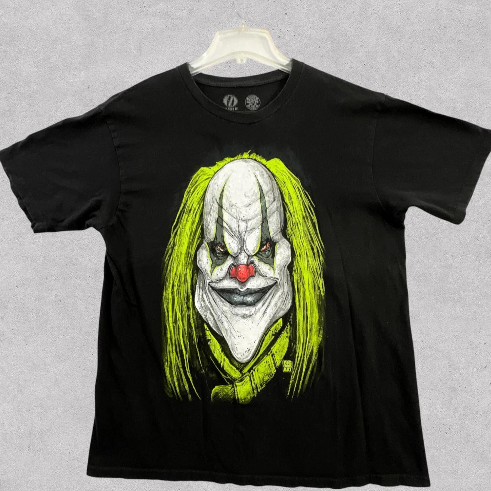 Get Down Big Chris Art Rellik The Killer Clown T Shirt Mens Large Black Graphic 4XL