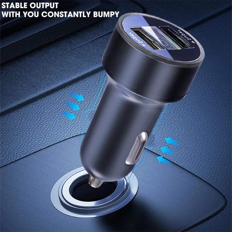 250W Car Charger Super Fast Charging With Digital Display Charging Adapter Auto Accessories For IPhone Samsung Xiaomi Huawei