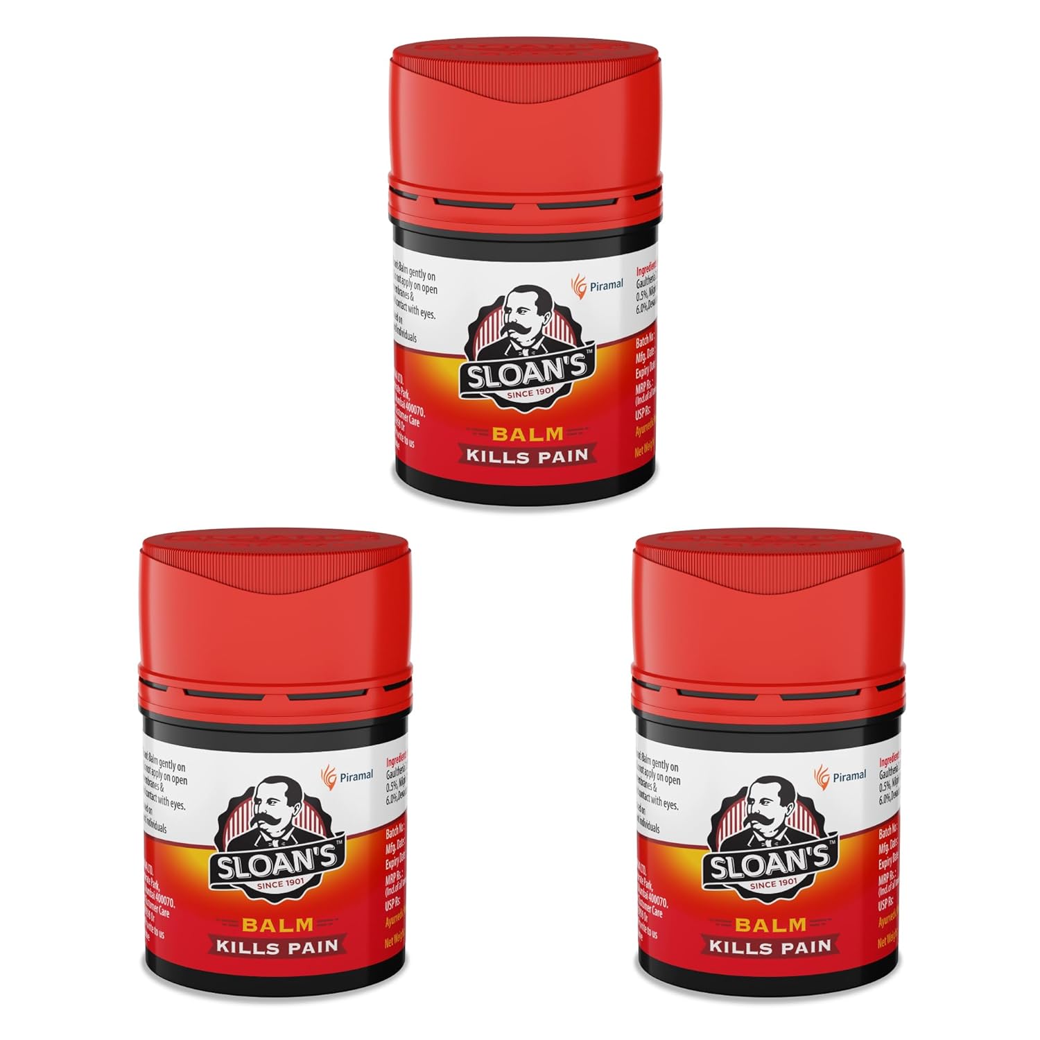 

Sloan’s Pain Relief Balm 10 g Pack of 3 | Fast Absorbing Heat Action Ointment for Joint, Neck, Back and Muscle Discomfort Relief