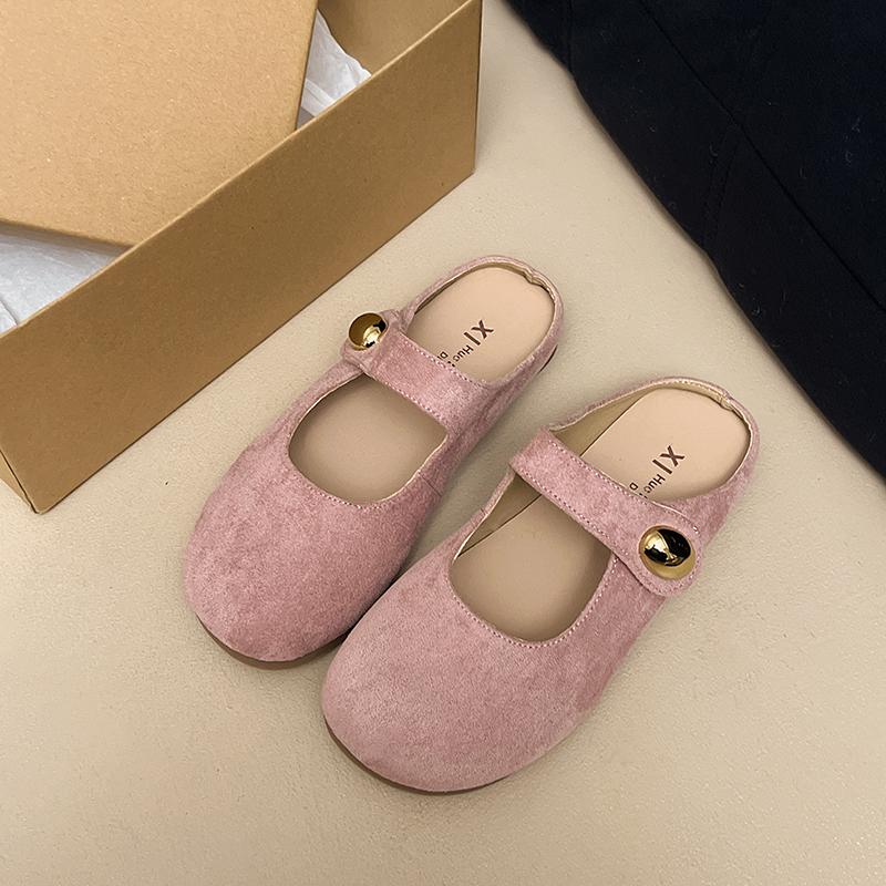 Fashion CRLAYDK Retro Women's Casual Loafers Slip On Flat Shoes Comfort Penny Dressy Ladies Work Backless Walking Suede Moccasins Slides