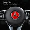 VRN2   1Pcs Car Steering Wheel Badge Sticker Carbon Fiber Decal Decoration Hubcap For Mercedes Benz E C A B G Class GLC GLE CLS CLA GLA