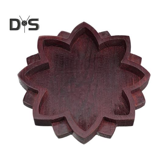 

Деревянная тарелка, поднос для украшений, гладкий край, без заусенцев, дизайн в виде цветка лотоса, сервировочный поднос для десертов, украшение на Рамадан B