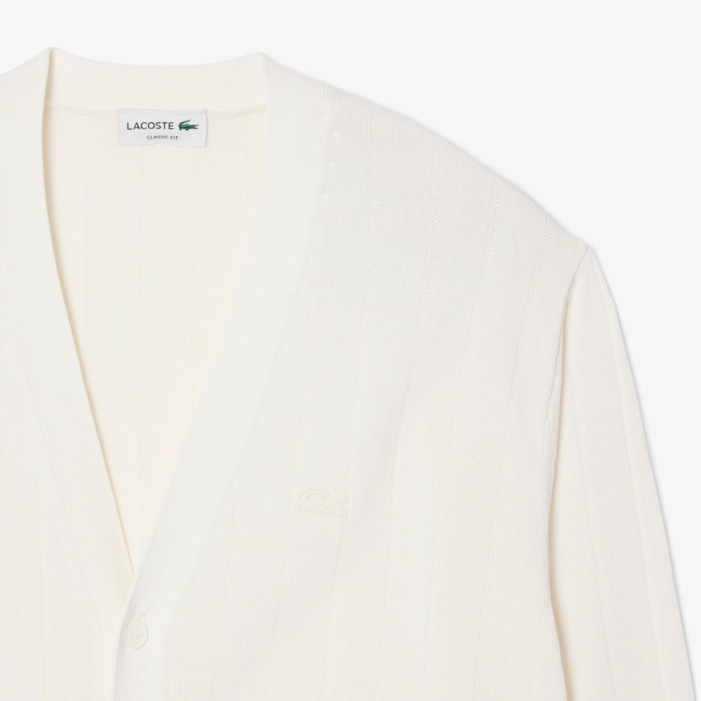 [lacoste] Men's Cotton Rib Cardigan AH5338-55N70V