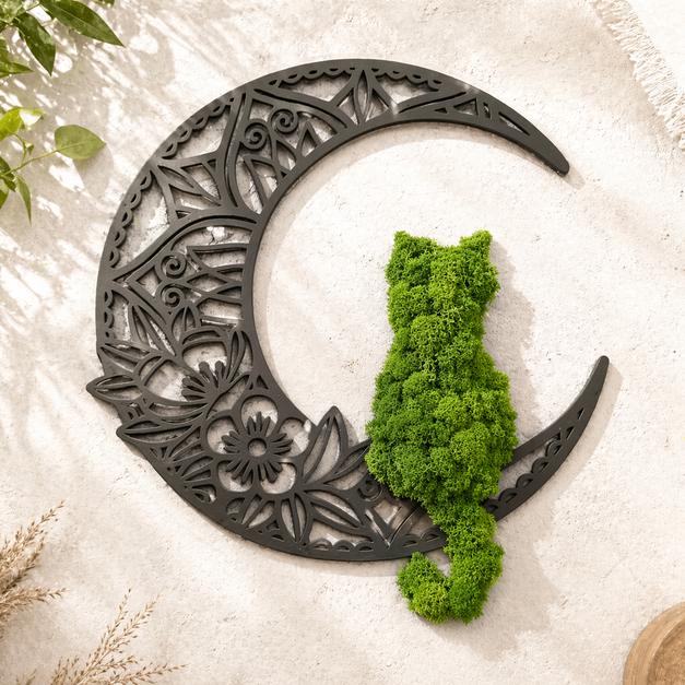 Moss Cat on the Moon
