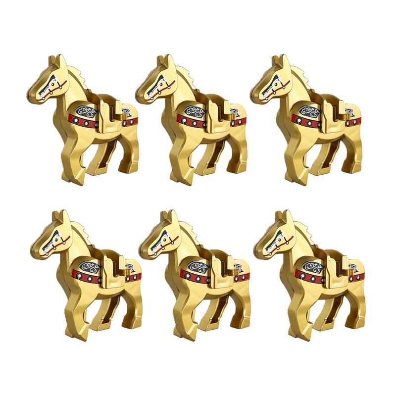 Medieval Military Building Blocks Cavalry Army Horse Animal Elephant Camel Wolf Crocodile Brick Toy Accessories S003