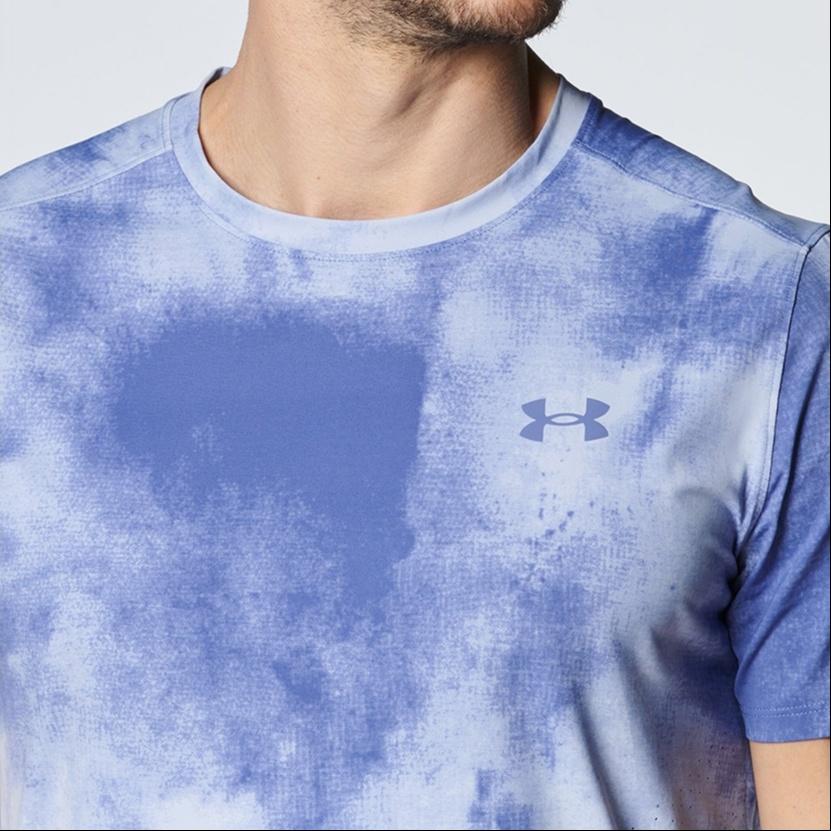 Under Armour Launch T Shirt Men's Light Blue Purple 1382615-539