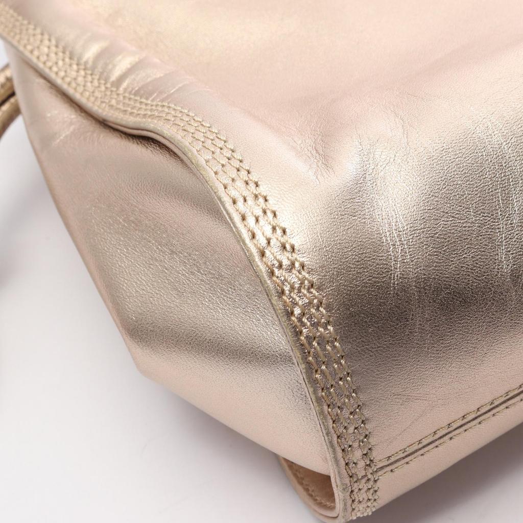 Used LOEWE Anagram Handbag Leather Gold Used Women