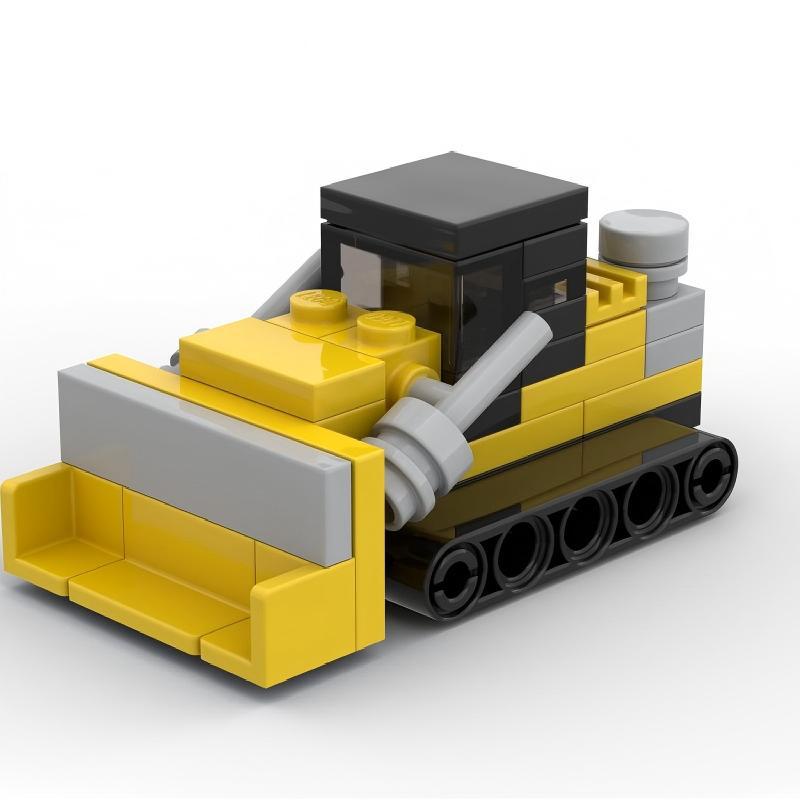 Construction Vehicle Building Blocks Mini Forklift Crane Bulldozer Tractor Model Toy MOC Small Particles DIY Kids Education Toys