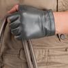 Used [Nappaglo] Men's Short Genuine Leather Sheep Leather Fingerless Summer Spring Autumn Commuting School Exercise Driving Motorcycle Gloves Gloves