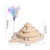 Wooden 2/3 Levels Pet Cat Toy Tower Tracks Disc Cat Intelligence Amusement Triple Play Disc Cat Toys Ball Training Toys