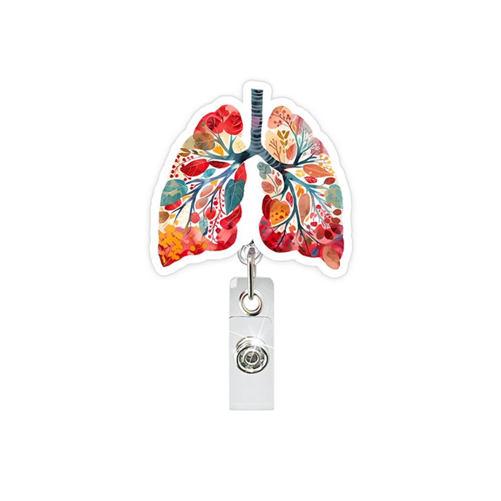 Creative Lung Organs Badge Reels Retractable Badge Holder Retractable Keychain Badge Reel Id Badge Holder Clip Key Ring