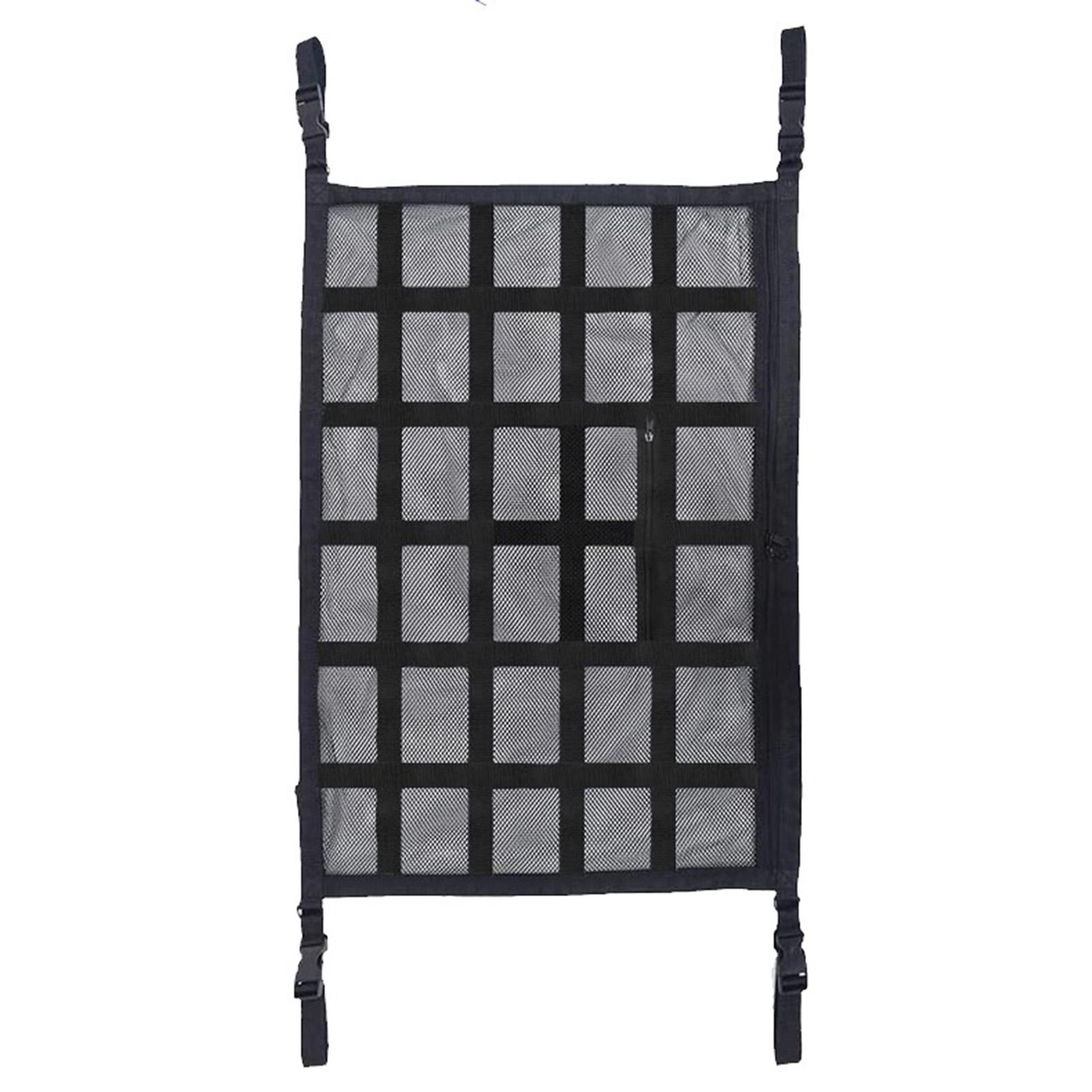 

Upgrade Car Ceiling Cargo Net Pocket Strengthen Load Bearing and Droop Less Double Layer Mesh Car Roof Storage чёрный