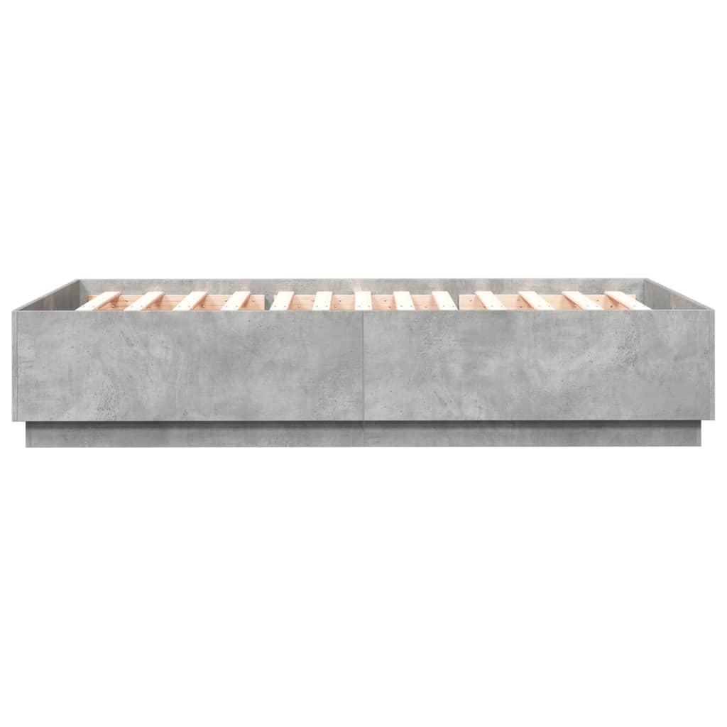 Bed Frame Concrete Gray 150x200 cm Engineered Wood