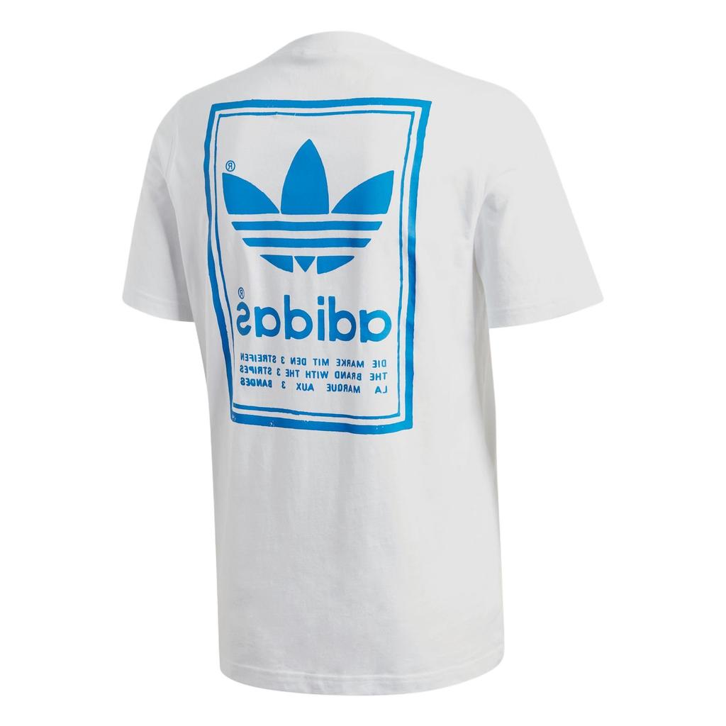 Adidas Originální Vintage 3-pruhy Retro Sportovní tričko s krátkým rukávem a kulatým výstřihem Pánské topy Bílé DJ2716
