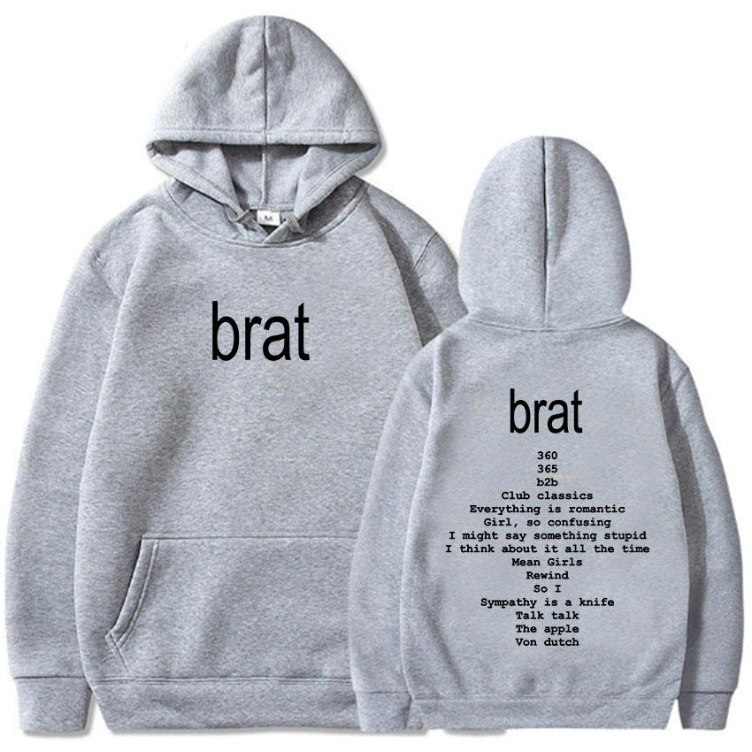 2024 Album Brat Grafikdruck Sweatshirts Charli XCX Sängerin Druck Hoodies Herrenbekleidung Lässig Herren Damen Unisex Pullover Männlich