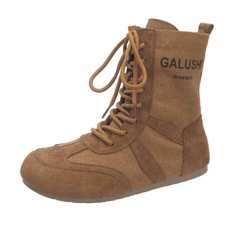 Autumn new casual denim lace-up retro Martin boots locomotive boots short boots tooling boots