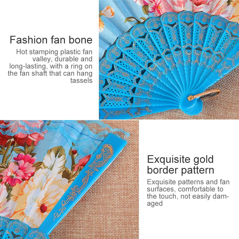 1 Stück Foto-Requisiten Klassische Aufführungs-Requisiten Ästhetische Schönheit Faltfächer Mode Pfingstrose Spitzenfächer