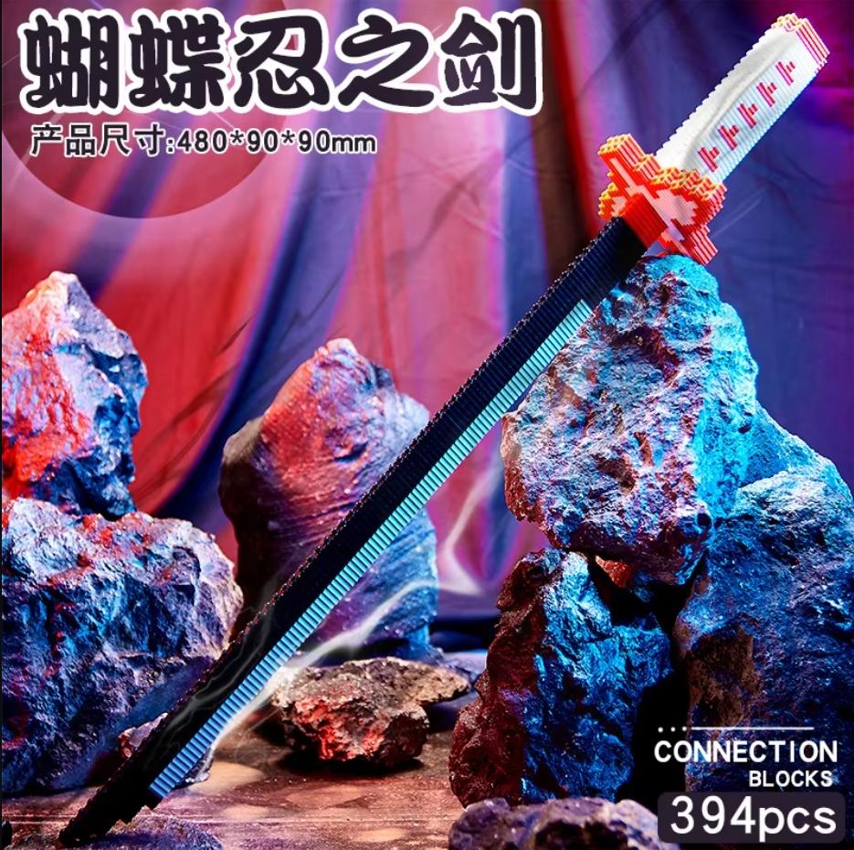 Animes Demon Yamato Swords Nichirin Knifes Blade Arms Equipage Accessories Game Model Toys Kids Kits Brick Construction Block