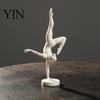 Matte White Ballet Decor 3D Printed Rhythmic Gymnastics Figurine, Modern Minimalist Art Sculpture, Elegant Decorative Pieces for Home Handstand
