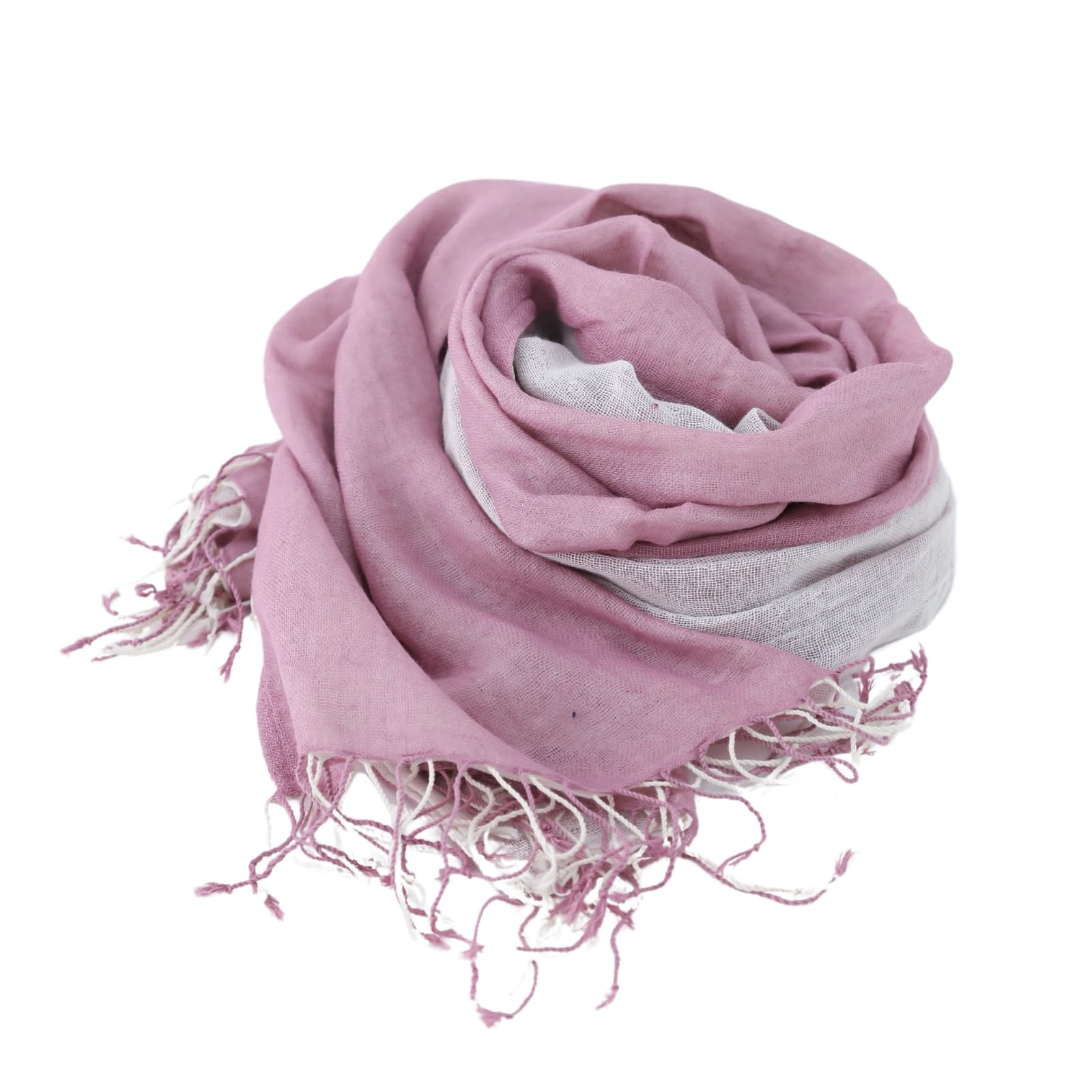 

Soft to the Unisex x [ubmai] Stole, 100% Cotton, Reversible, All-Season, Lightweight, Touch, (Purple Off-White)