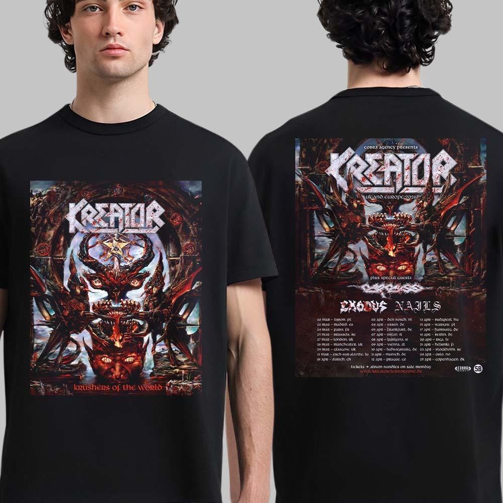 Kreator Krushers Of The World UK And Europe 2026 Tour Schedule Dates Two Sided XXXL
