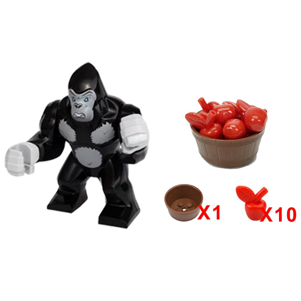 Città Animale Zoo Fattoria MOC Mattoncini Porco Pollo Pecora Coccodrilli Panda Delfino Elefante Gorilla Frutta Aquila Mattoncini Giocattoli A012