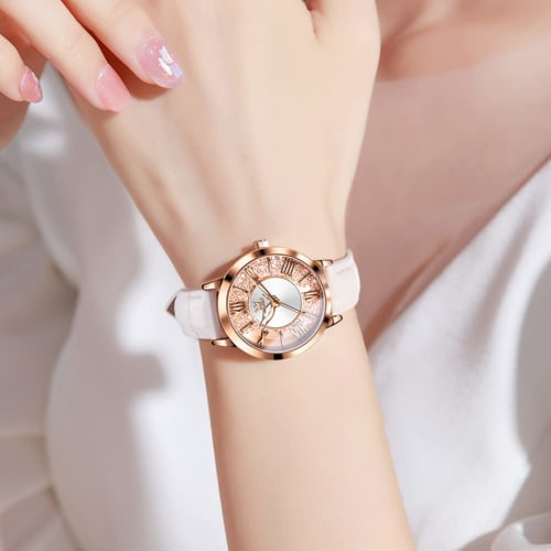 Stylish Women's Wristwatch, Waterproof, Ultra-thin, Leather Strap, Analog, Small, Simple Dial, Easy To Read, Fashionable, Slim, Lightweight, Watch for
