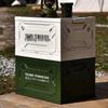 ZISIZ Outdoor Folding Storage Box with Wooden Lid