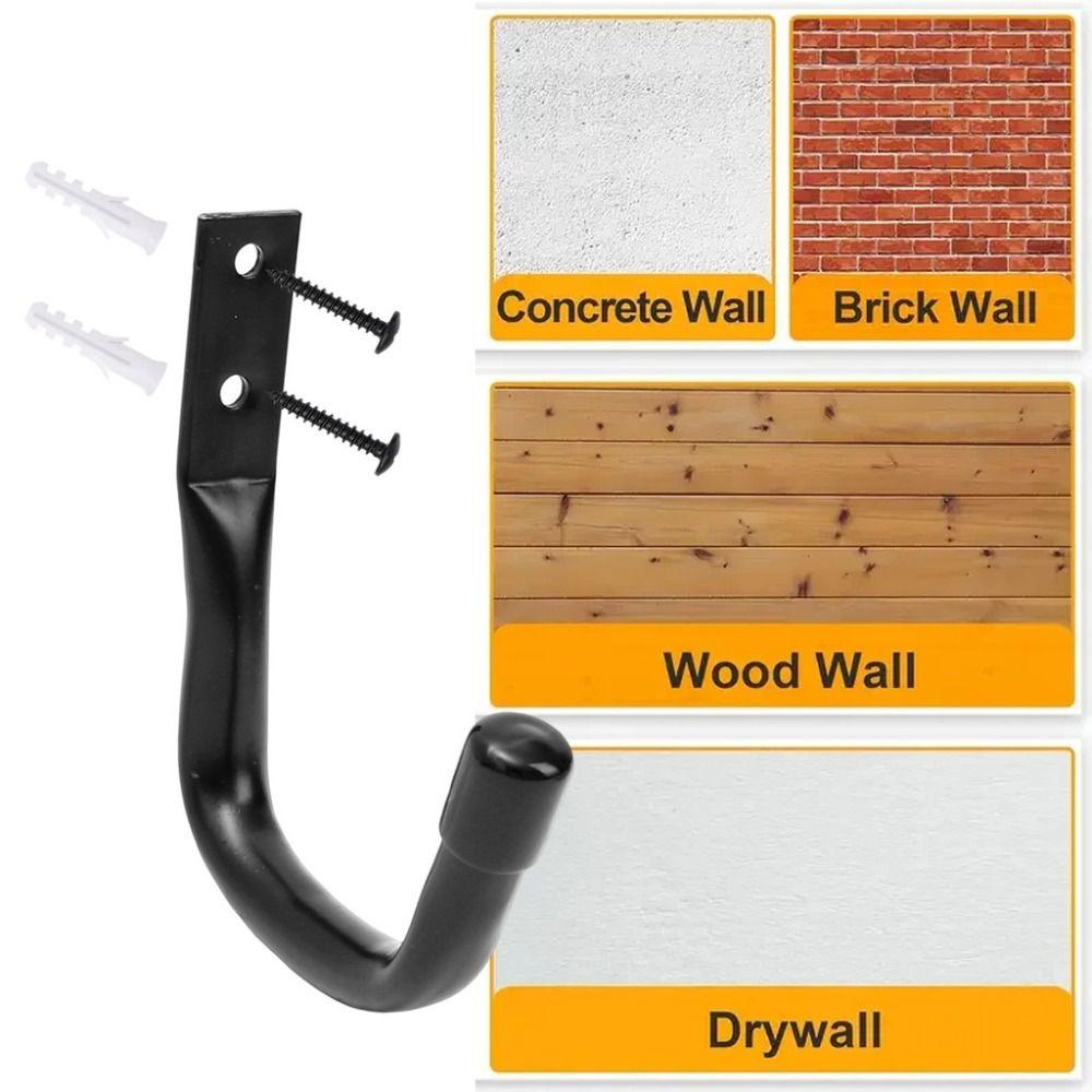 2 zestawy wytrzymałych garażowych haczyków w kształcie litery J ze śrubami, ścienne haczyki do przechowywania w garażu, stojaki do przechowywania na drzwiach i ścianach