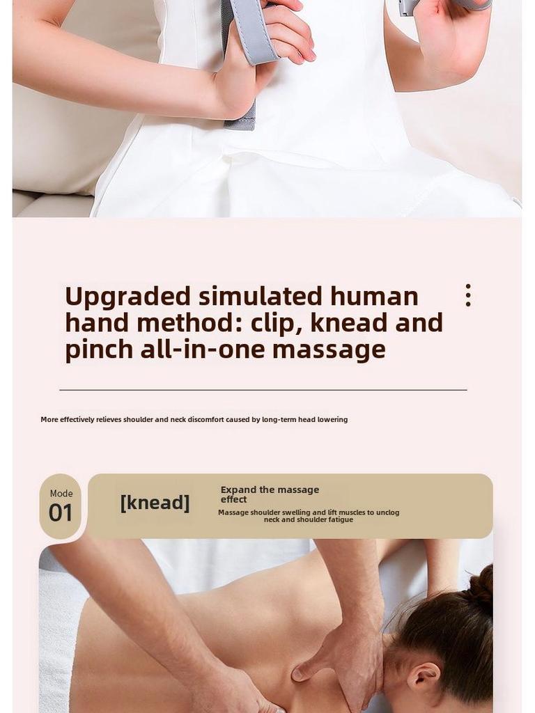Xale massageador cervical e trapézio portátil recarregável para pressionar e amassar
