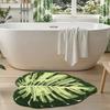 Green Leaf Bath Mat Machine Washable Bathroom Rug, Non-Slip Shower Mat for Bathroom and Bedroom Home Decor, Quick-Dry