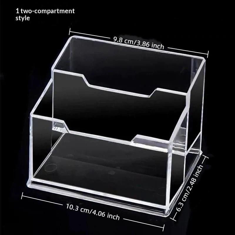 Transparent Acrylic Business Card Holder Large Capacity Smooth Surface Clear Card Organizer for Office Lobby Reception