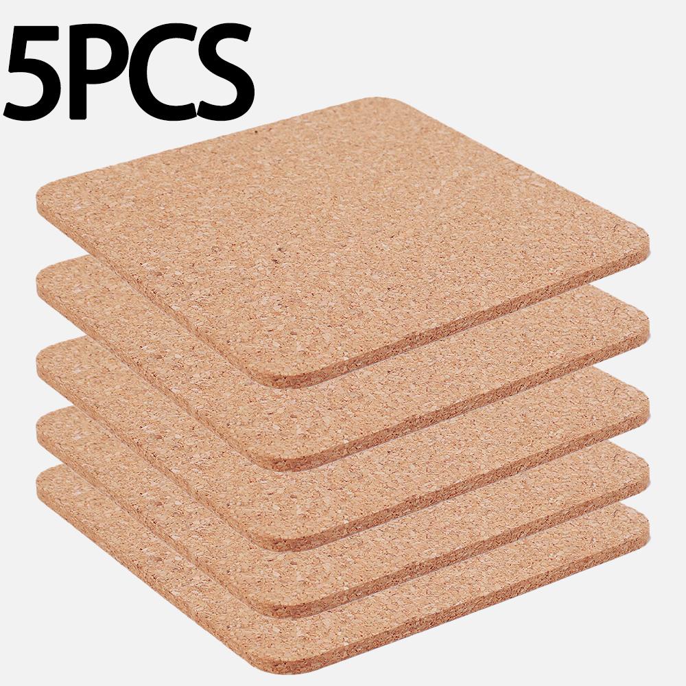 Square Cork Coaster for Families Tea Houses Restaurants Cafes Heat Resistant and Anti Slip Cup Mats Home Kitchen Tools Wholesale
