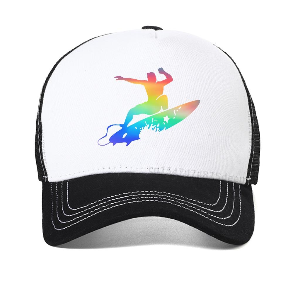 Hilarious Surf Wave Hawaiian Print Mesh Baseball Cap Fashion Adjustable Trucker Caps Casual Summer Sun Snapback Hats
