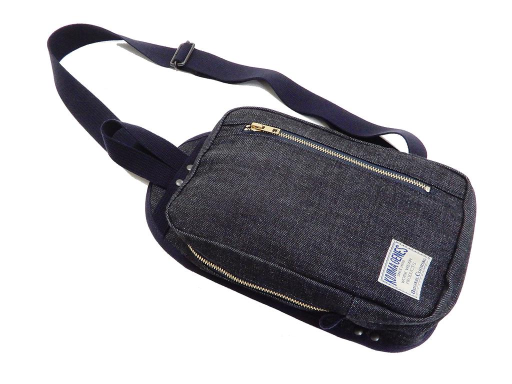 Kojima Genes Bag Size Fits Indigo Men's One-Shoulder (RNB-953) (One All, Denim)