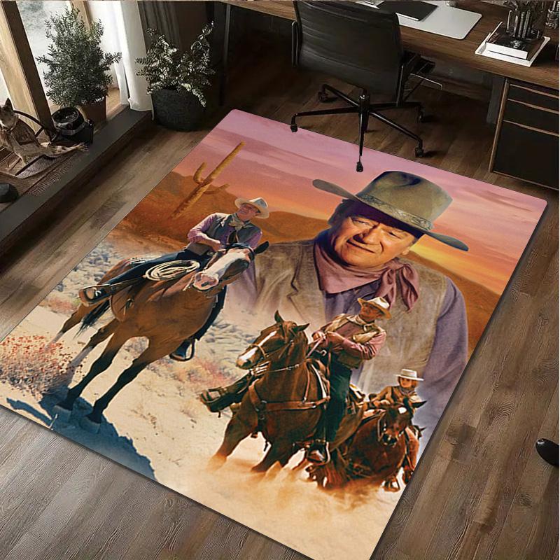 John Wayne Print Rug - Computer Chair Area Rug home decoration Carpet For Living Room Bedroom Flooring Mat