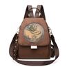 Embroidered Shoulder Bag for Women, Versatile Travel Backpack with Waterproof Feature and Large Capacity for Books