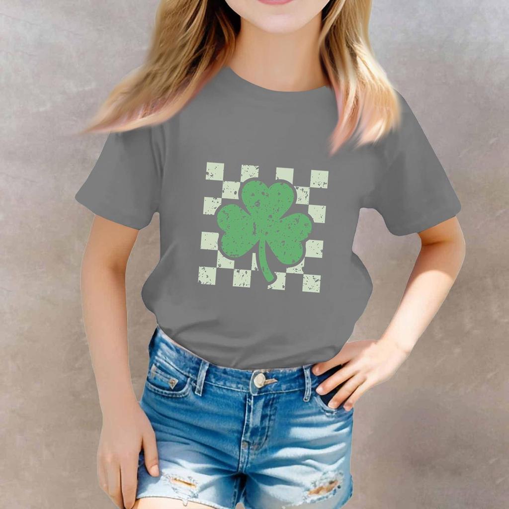 St. Patrick's Day Toddler Girl Boy T-Shirts Kids Top Boys And Girls Printed Short Sleeved T-shirt