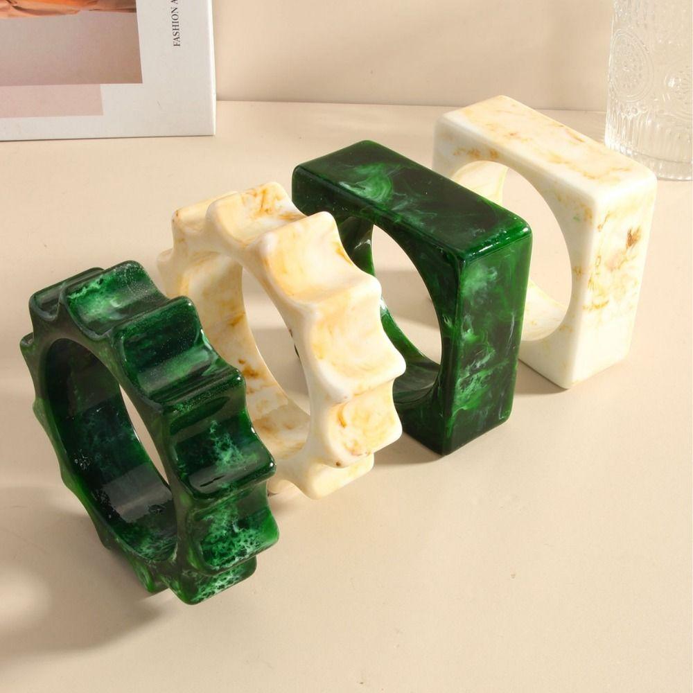 Wave Wide Resin Bracelet Bangles Square Retro Hand Ring Unique Chunky Bracelets  Girls