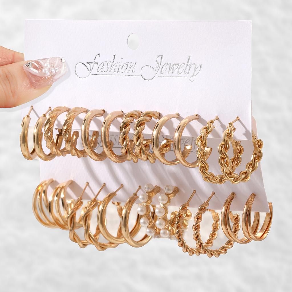 Simple Twisted C-shaped Stud Earrings Fashion Imitation Zircon Earrings Women's Elegant Daily Versatile Party Zircon