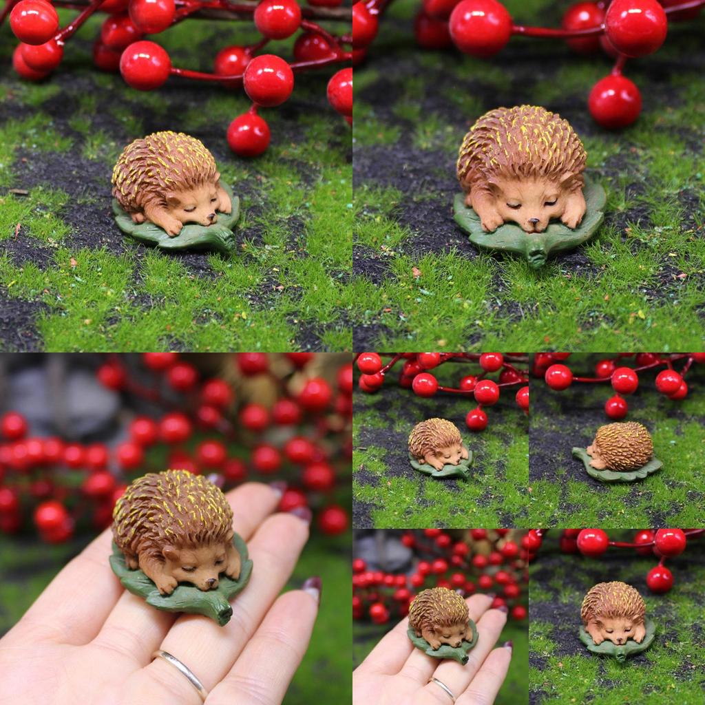 Resin Hedgehog Animal Model Decor For Garden Micro Landscape Gift For Kids And Friends