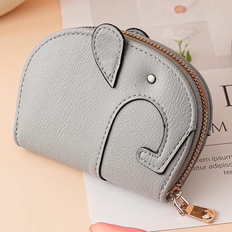 Adorable Elephant Zipper Card Holder: Compact Multi-Storage for Cards, IDs, Coins, and Driver's License. Lightweight and Portable.