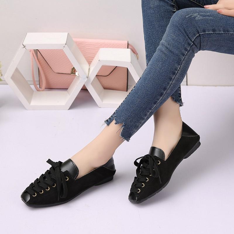 Women's Flat Shoes Summer Square Toe Soft Sole Casual Shoes for Women Outdoor Slip On Ladies Walking Shoes Female Half Slippers