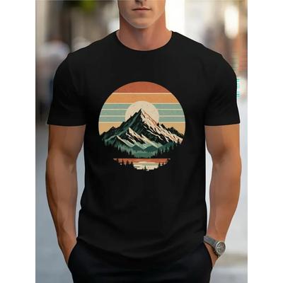 Casual Short Sleeve Tee Trendy Printed Crew Neck Streetwear T-Shirt Loose Fit Comfortable Top