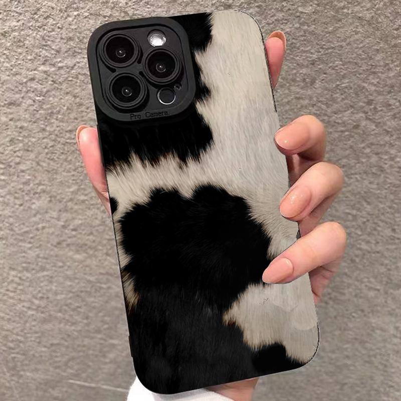 

Cow Skin Pattern Phone Case For iPhone 17 16 15 14 Plus 13 Mini 12 11 Pro Max XS XR X 17 Air 16E Shockproof Soft Silicone Cover iPhone XR