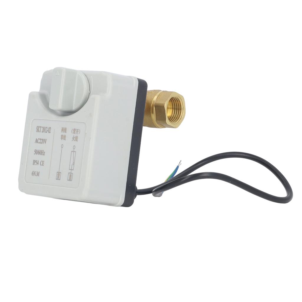 2-Draht Motorisiertes Kugelventil Messing Verschleißfestigkeit IP54 AC220V Elektrisches Kugelventil für Kalt Heiß