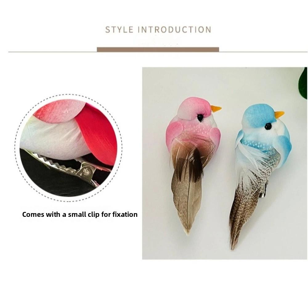 6pcs Colorful Artificial Foam Birds DIY Craft Fake Bird Cute Model Birds Home Ornament