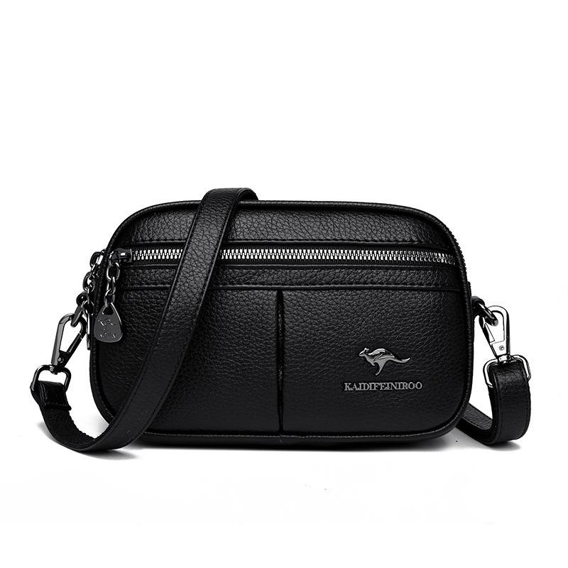 A Fashionable Single-shoulder Bag with Multiple Zippers and A Crossbody Bag for Middle-aged Mothers
