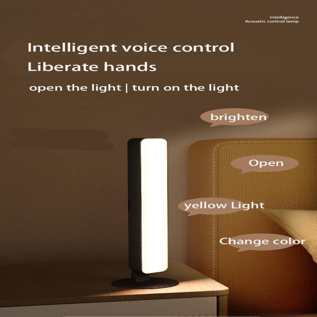 New 1pc Portable Dimmable LED Night Light with Voice Control, Multi-Colour Modes for Bedroom, Living Room, Study, Camping - Brig