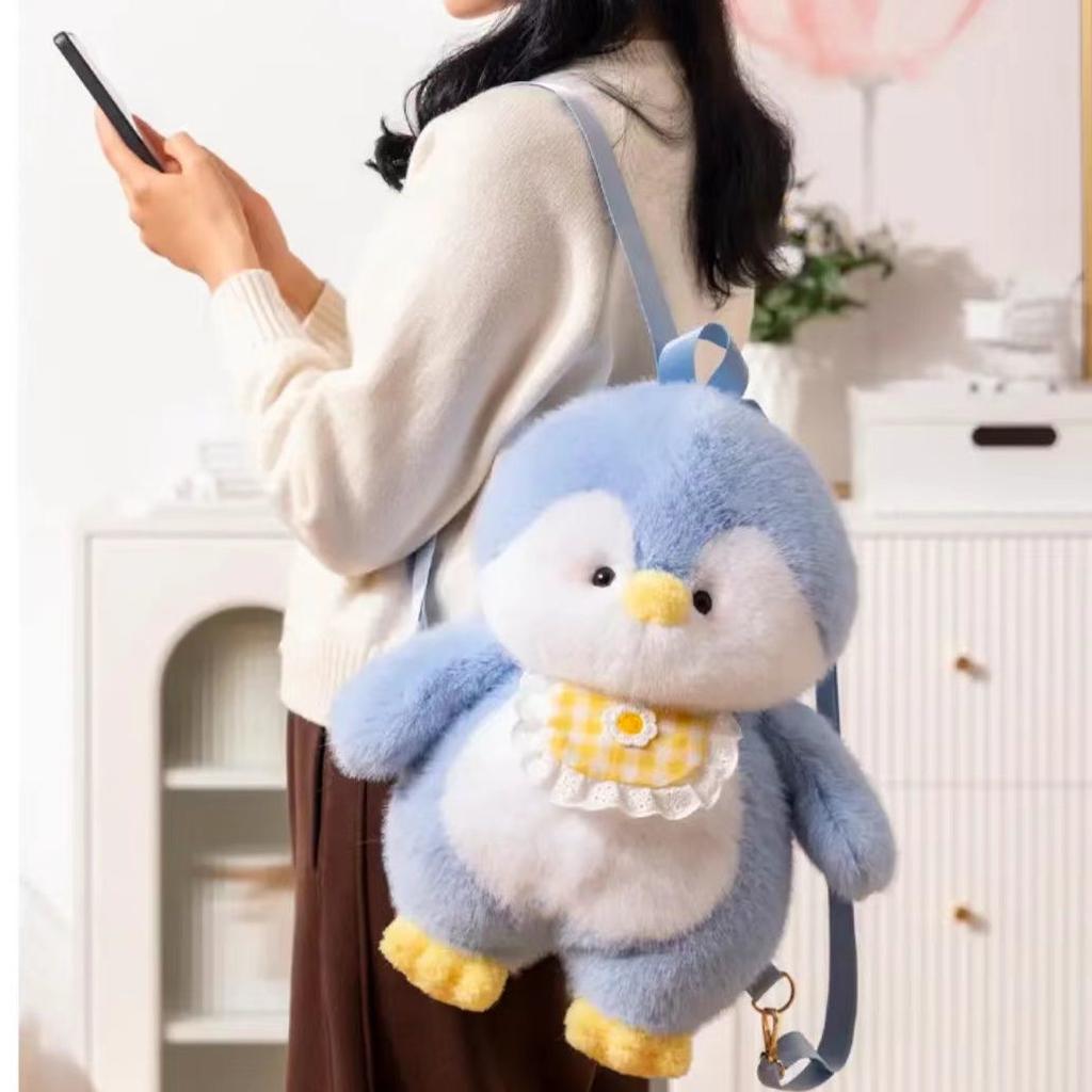 Cute Plush Penguin Backpacks Women Cartoon Fun Shoulder Bag New Trendy Personalized Girl Fashion Rucksack Kawaii Animal Knapsack